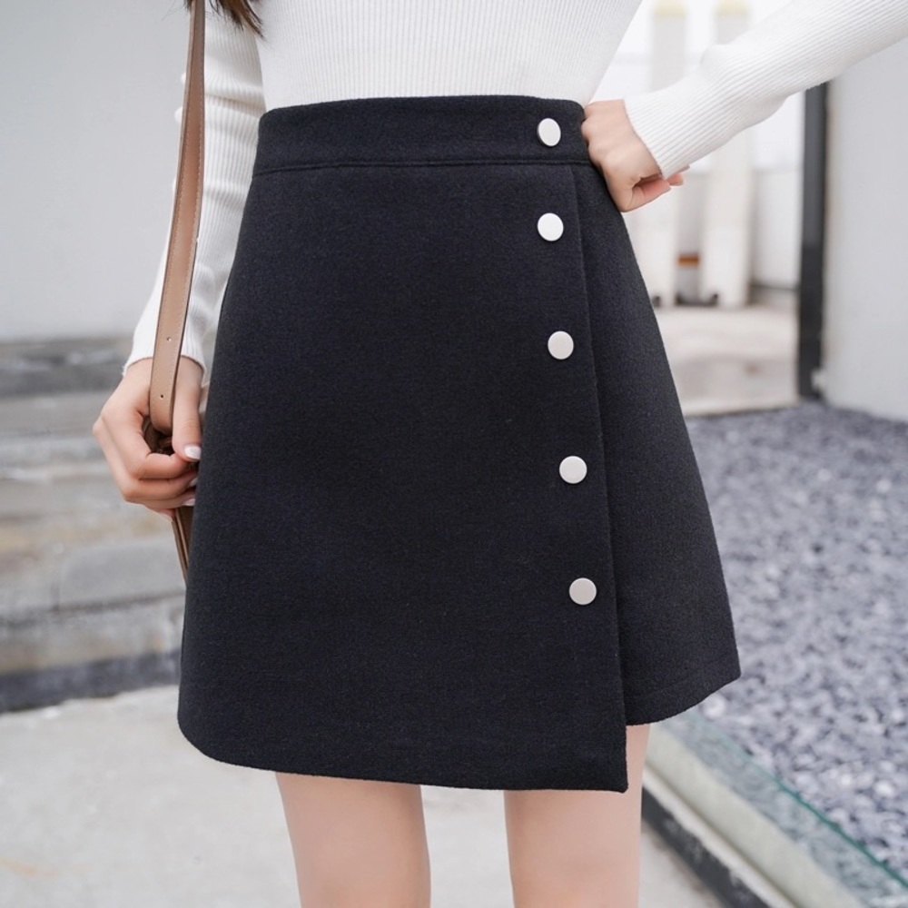 Black Short Asymmetrical Skirt